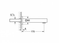 GROHE EUROCUBE CAÑO BAÑERA